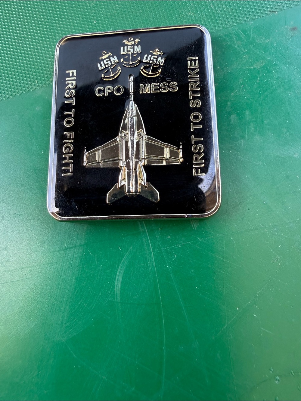 USN CPO Mess Silver & Black Money Clip